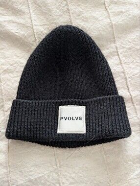 PVOLVE Men's Black Ribbed Knit Beanie